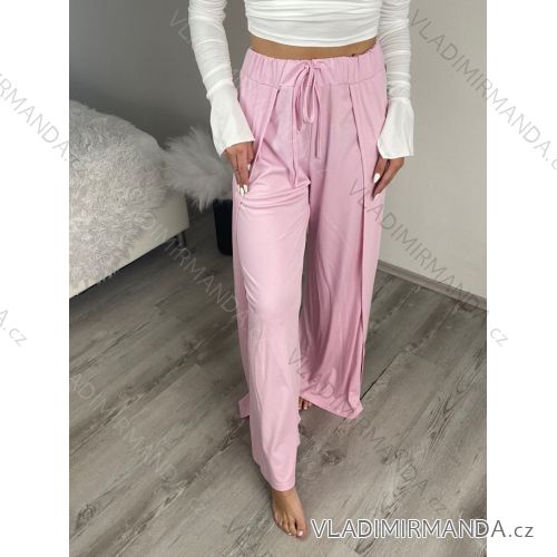 Nohavice dlhé letné dámske AURORA (S/M/L ONE SIZE) TALIANSKA MÓDA IMD25116/DUR S/M/L růžová světlá