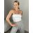 Croptop bez rukávu dámský (S/M ONE SIZE) ITALSKÁ MÓDA IMPMD242765/DUR -   biela -   S / M