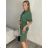 Šaty košeľové s opaskom 3/4 dlhý rukáv dámske (XS/S/M ONE SIZE) TALIANSKA MÓDA IMD25102