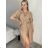 Šaty košeľové s opaskom 3/4 dlhý rukáv dámske MILANO (XS/S/M ONE SIZE) TALIANSKA MÓDA IMD25102/DUR S / M zelená khaki