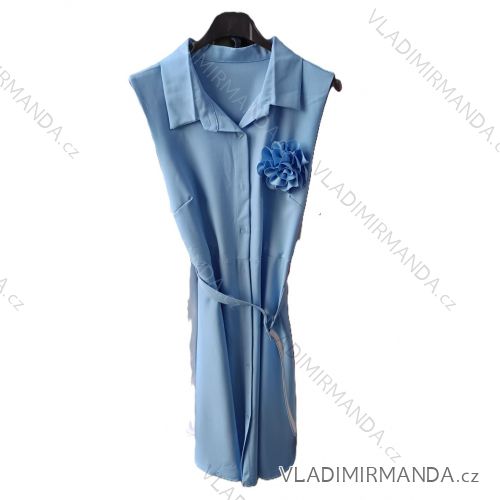 Šaty krátke elegantné košeľové bez rukávov dámske (XS/S/M ONE SIZE) TALIANSKA MÓDA IMF25030