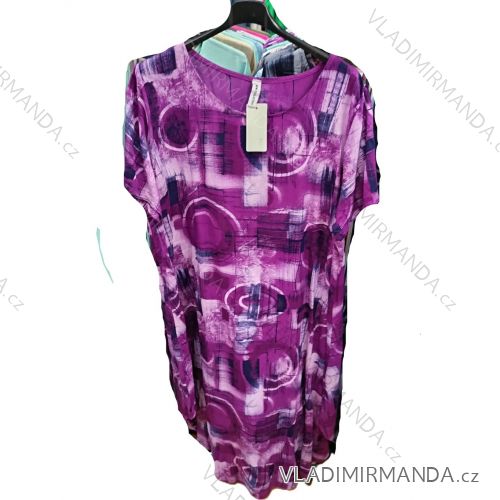 Šaty voľnočasové letné krátky rukáv dámske nadrozmer (42/44/46 ONE SIZE) TALIANSKA MÓDA IMSM25023