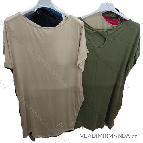 Šaty voľnočasové letné krátky rukáv dámske nadrozmer (42/44/46 ONE SIZE) TALIANSKA MÓDA IMSM25026