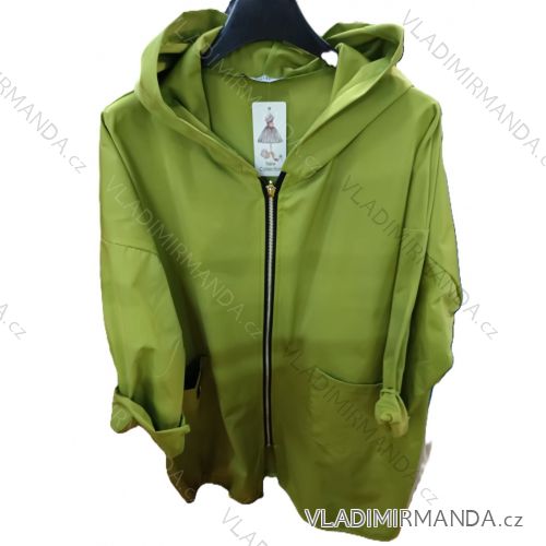 Bunda bavlnená jarná s kapucňou dlhý rukáv dámska nadrozmer (42/44/46 ONE SIZE) TALIANSKA MÓDA IMSM25034