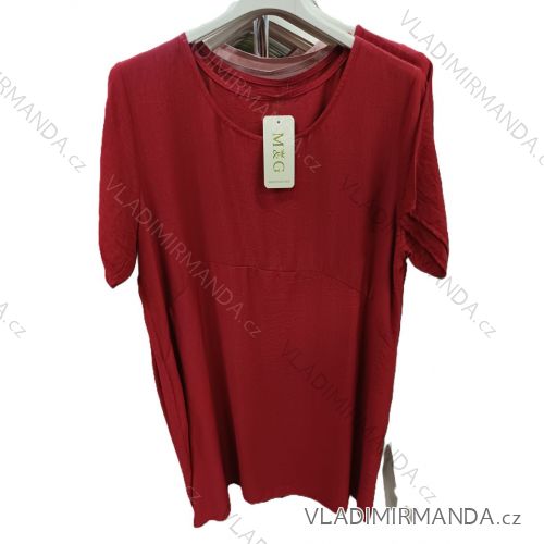 Šaty voľnočasové letné krátky rukáv dámske nadrozmer (42/44/46 ONE SIZE) TALIANSKA MÓDA IM725003