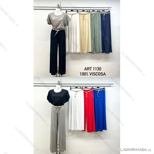 Nohavice dlhé letné s opaskom dámske nadrozmer (42/44/46 ONE SIZE) IMPSM251130