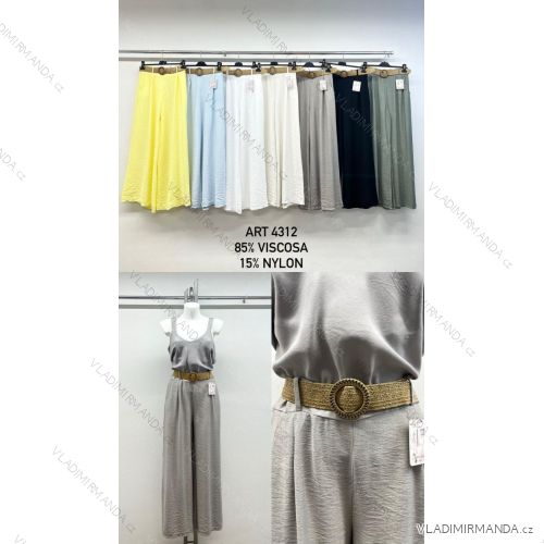 Nohavice dlhé letné s opaskom dámske nadrozmer (42/44/46 ONE SIZE) IMPSM254312