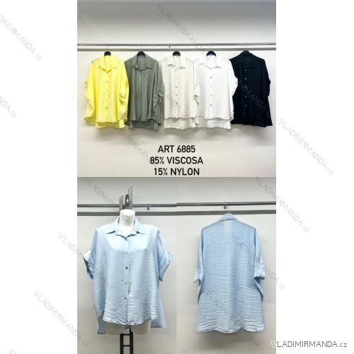 Košeľa klasik krátky rukáv dámska nadrozmer (42/44/46 ONE SIZE) IMPSM256885