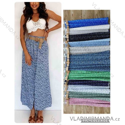 Sukňa dlhá letná s opaskom dámska (S/M/L ONE SIZE) TALIANSKA MÓDA IMWBL25770