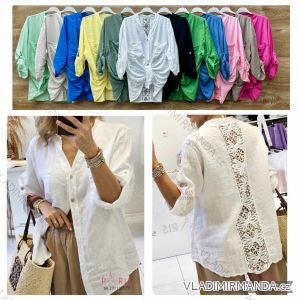 Košeľa klasik čipková 3/4 dlhý rukáv dámska (S/M/L ONE SIZE) TALIANSKA MÓDA IMWBL25772