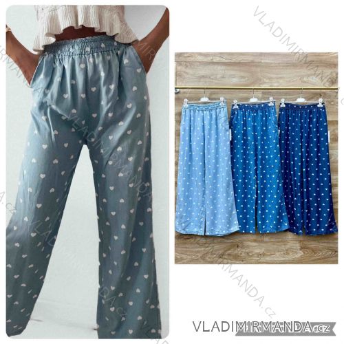 Nohavice dlhé letné riflové dámske (S/M/L ONE SIZE) TALIANSKA MÓDA IMWBL25777
