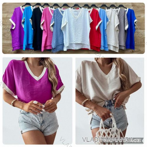 Tričko krátky rukáv dámske (S/M/L ONE SIZE) TALIANSKA MÓDA IMWBL25785