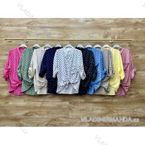 Košeľa klasik bodka 3/4 dlhý rukáv dámska (S/M/L ONE SIZE) TALIANSKA MÓDA IMWBL25788