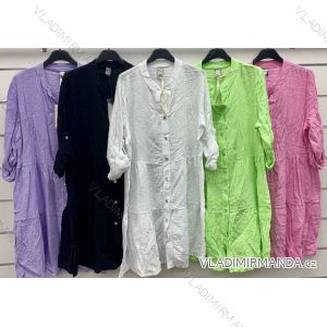 Šaty dlhé mušelín dlhý rukáv dámske (S/M/L ONE SIZE) TALIANSKA MÓDA IMWCP25812