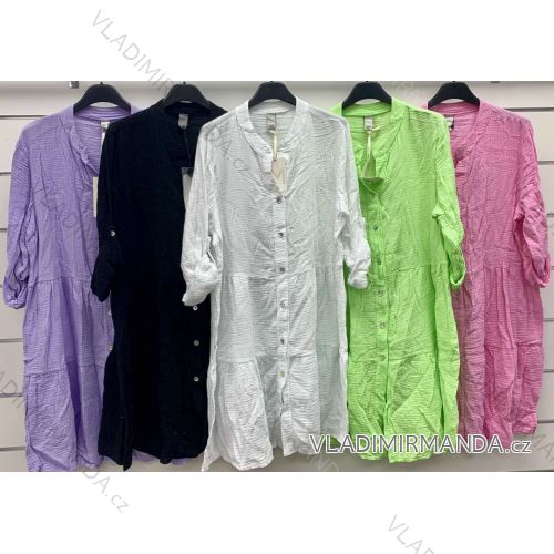Šaty dlhé mušelín dlhý rukáv dámske (S/M/L ONE SIZE) TALIANSKA MÓDA IMWCP25812