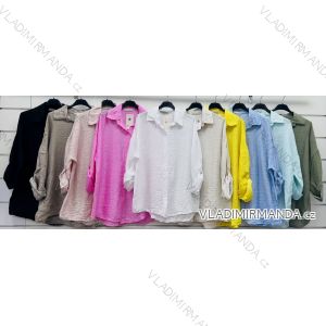 Tunika košeľová dlhý rukáv dámska (S/M/L ONE SIZE) TALIANSKA MÓDA IMWCP25822
