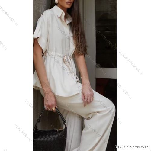 Súprava tunika košeľová krátky rukáv a nohavice dlhé dámske (S/M/L ONE SIZE) TALIANSKA MÓDA IMWHP25764