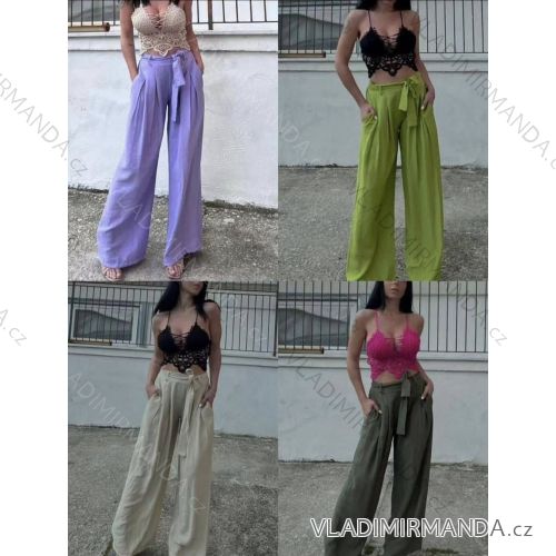 Nohavice dlhé letné dámske (S/M/L ONE SIZE) TALIANSKA MÓDA IMM25M12365
