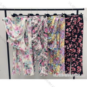 Súprava top bez rukávov a nohavice dlhé kvetované dámske (XS/S/M ONE SIZE) IMM25M40305M40703