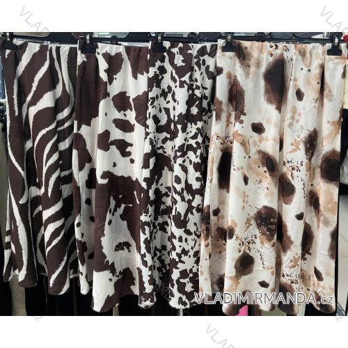 Sukňa dlhá saténová cowprint dámska (XS/S/M ONE SIZE) TALIANSKA MÓDA IMM25M4323