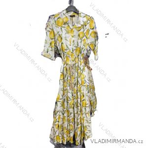 Šaty letné košeľové krátky rukáv citrónky lemon dámske (XS/S/M ONE SIZE) TALIANSKA MÓDA IMM25M5726