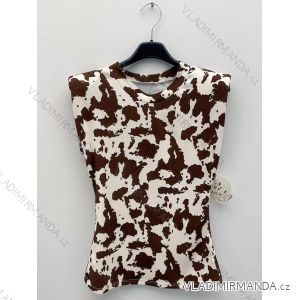 Tričko top bez rukávov cowprint dámske (XS/S/M ONE SIZE) TALIANSKA MÓDA IMM25M40800