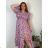 Šaty voľnočasové letné krátky rukáv dámske nadrozmer LIVIA (48/50/52 ONE SIZE) TALIANSKA MÓDA IMWGB25518-5/DUR 48/50 ružová