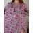Šaty voľnočasové letné krátky rukáv dámske nadrozmer LIVIA (48/50/52 ONE SIZE) TALIANSKA MÓDA IMWGB25518-5/DUR 48/50 ružová
