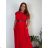 Šaty dlhé oversize elegantní plisované krátky rukáv dámske nadrozmer EMILIA (42/44/46 ONE SIZE) TALIANSKA MÓDA IM425EMILIA/DR  růžová fuchsiová