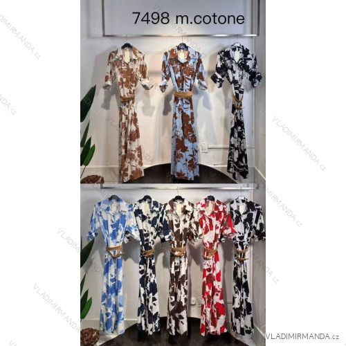 Šaty dlhé letné cowprint 3/4 dlhý rukáv dámske (XS/S/M ONE SIZE) TALIANSKA MÓDA IMM25M7498