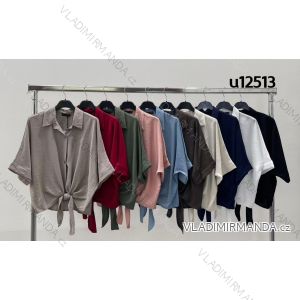 Košeľa klasik krátky rukáv dámska (S/M/L ONE SIZE) TALIANSKA MÓDA IMM25M12513