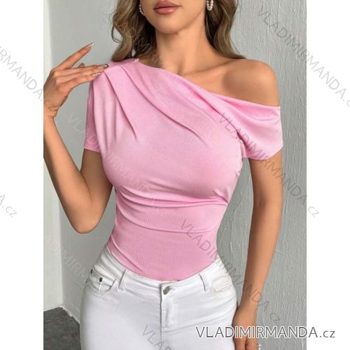 Tričko riadok krátky rukáv dámske (XS/S/M ONE SIZE) TALIANSKA MÓDA IMM25M21327
