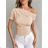 Tričko riadok krátky rukáv dámske (XS/S/M ONE SIZE) TALIANSKA MÓDA IMM25M21327