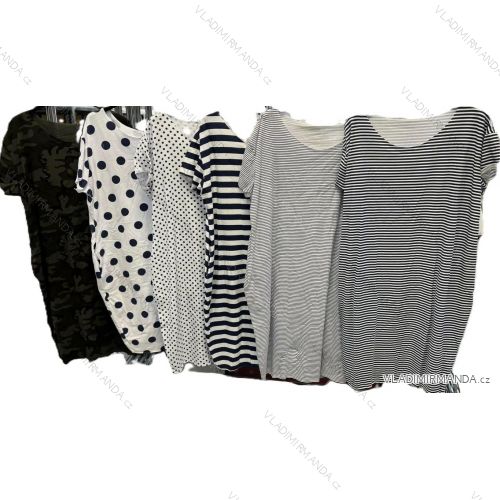 Šaty krátke voľnočasové letné krátky rukáv dámske nadrozmer (42/44/46 ONE SIZE) TALIANSKA MÓDA IMM25M4872
