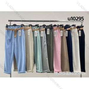 Nohavice elegantné s opaskom dámske (S/M/L ONE SIZE) TALIANSKA MÓDA IMM25M10295