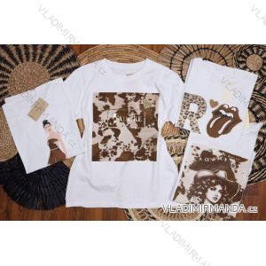 Tričko crowprint krátky rukáv dámske (S/M/L ONE SIZE) TALIANSKA MÓDA IMM25M299B
