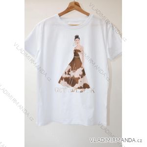 Tričko crowprint krátky rukáv dámske (S/M/L ONE SIZE) TALIANSKA MÓDA IMM25M299C