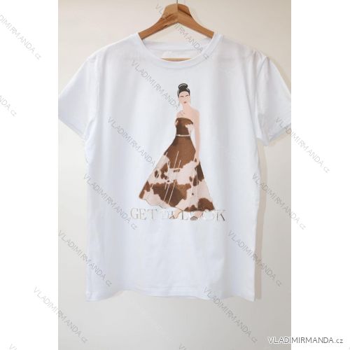 Tričko crowprint krátky rukáv dámske (S/M/L ONE SIZE) TALIANSKA MÓDA IMM25M299C