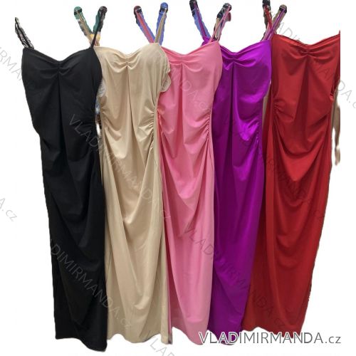 Šaty dlhé letné elegantné na ramienka dámske (XS/S/M ONE SIZE) TALIANSKA MÓDA IMM25M39535
