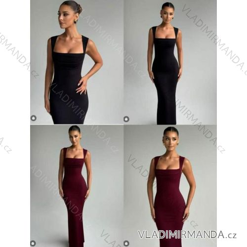 Šaty dlhé letné elegantné na ramienka dámske (XS/S/M ONE SIZE) TALIANSKA MÓDA IMM25M41102