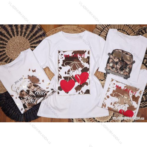 Tričko crowprint krátky rukáv dámske (S/M/L ONE SIZE) TALIANSKA MÓDA IMM25M299G