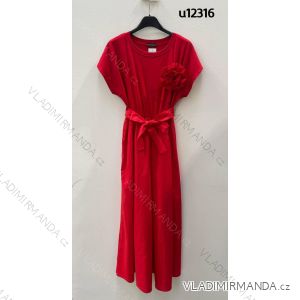 Šaty dlhé krátky rukáv dámske (S/M/L ONE SIZE) TALIANSKA MÓDA IMM25M12316