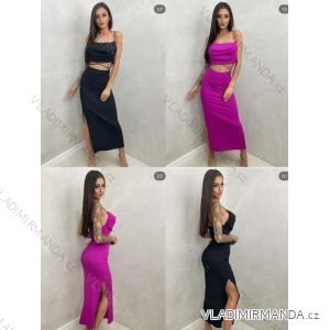 Súprava elegantný top na ramienka a sukne dlhá dámske (XS/S/M ONE SIZE) TALIANSKA MÓDA IMM25M34281