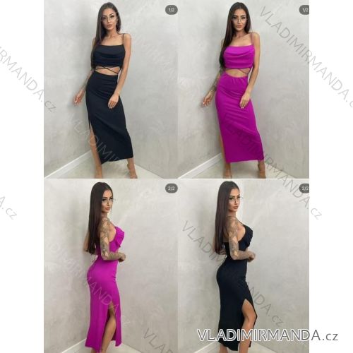 Súprava elegantný top na ramienka a sukne dlhá dámske (XS/S/M ONE SIZE) TALIANSKA MÓDA IMM25M34281