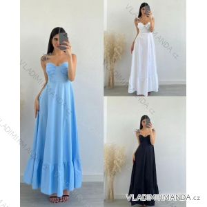 Šaty dlhé letné elegantné na ramienka dámske (XS/S/M ONE SIZE) TALIANSKA MÓDA IMM25M33330