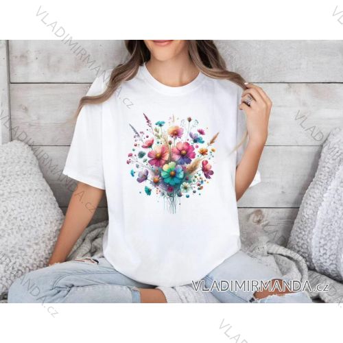 Tričko krátky rukáv dámske (XS/S/M ONE SIZE) TALIANSKA MÓDA IMM25M2415H