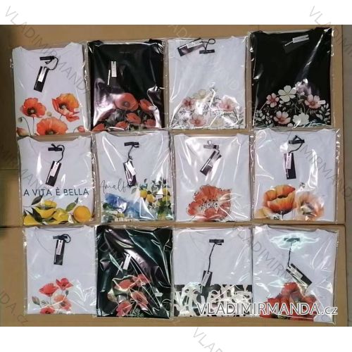Tričko krátky rukáv dámske (XS/S/M ONE SIZE) TALIANSKA MÓDA IMM25M2415N