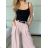 Nohavice elegantné s opaskom dámske ISABELA (S/M/L ONE SIZE) TALIANSKA MÓDA IMD25006/DU - béžová - S/M/L