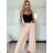 Nohavice elegantné s opaskom dámske ISABELA (S/M/L ONE SIZE) TALIANSKA MÓDA IMD25006/DU - béžová - S/M/L