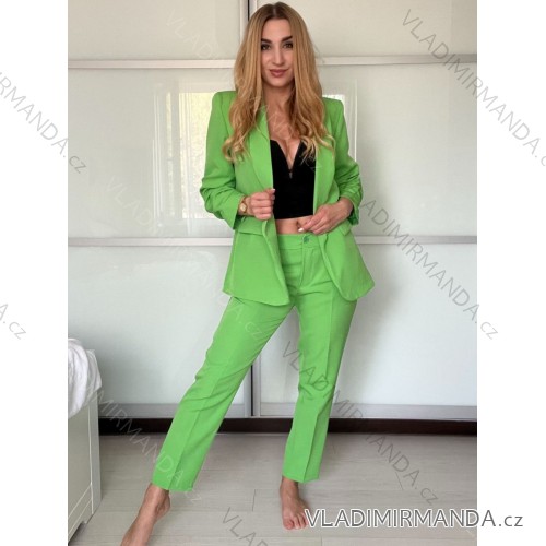 Súprava sako dlhý rukáv a nohavice dlhé dámska (XS/S/M ONE SIZE) TALIANSKA MÓDA IMWCA25319/DU -   zelená -   S / M